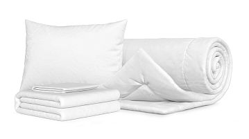 Одеяло Beat + Подушка Sky + Комплект постельного белья Comfort Cotton, цвет: Белый