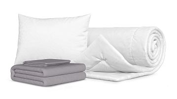 Одеяло Beat + Подушка Sky + Комплект постельного белья Comfort Cotton, цвет: Светло-серый